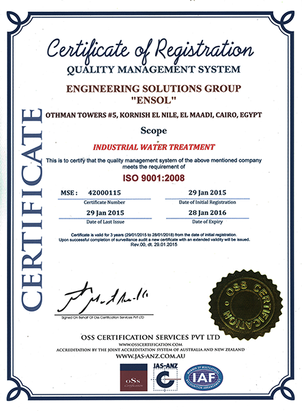 Ensol Certificate 1
